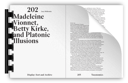 Éditions B42 The Crafts of Fashion Taxonomies Vionnet, Kirke and Platonic Illusions, 2025
